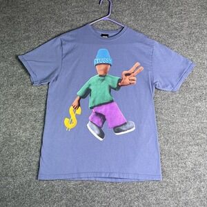 Stussy Peace & Prosperity Storm T-shirt Men's M Blue‎ Lavender